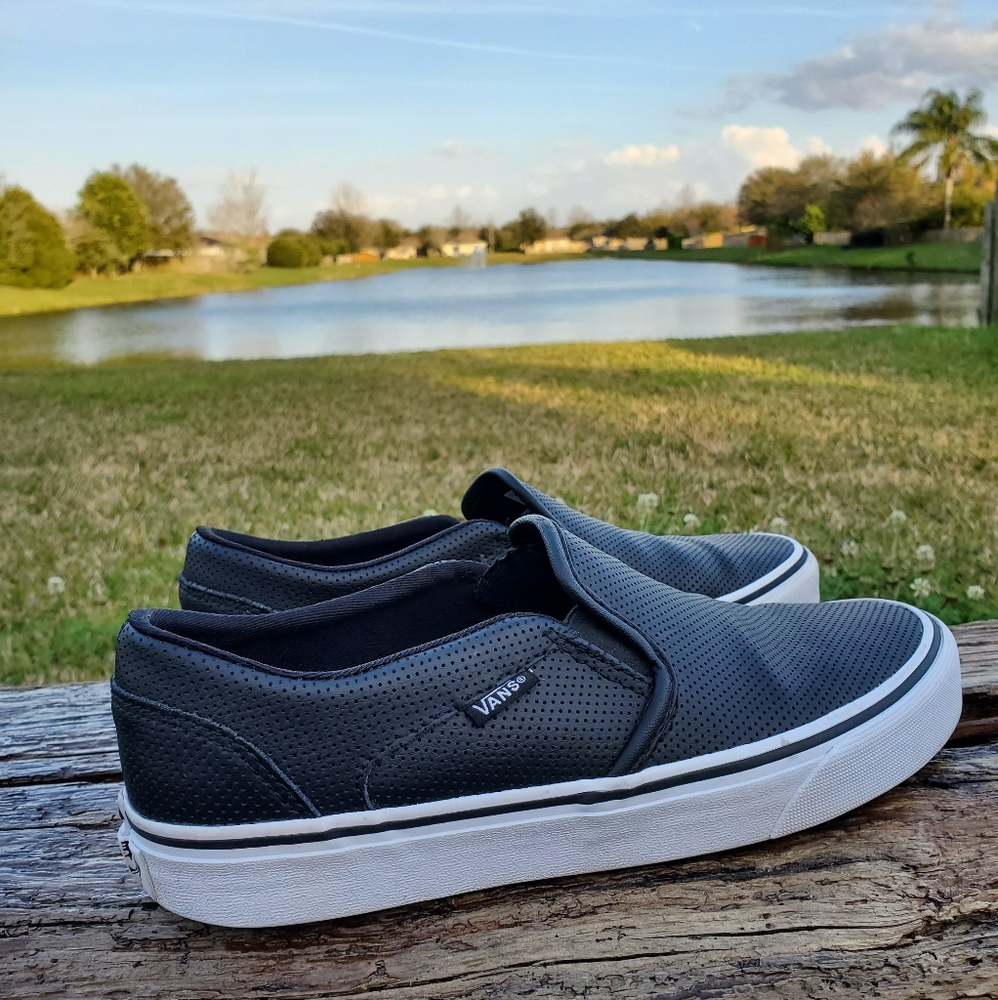 VANS ASHER PERFORATED SLIP-ON SNEAKER - WOMEN'S